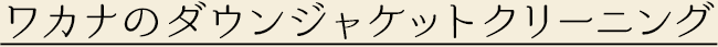 ワカナのダウンジャケットクリーニング